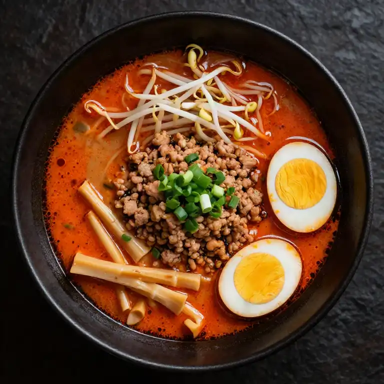 Spicy miso ramen bowl