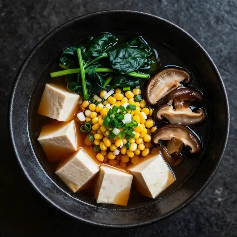 Veggie shoyu ramen bowl